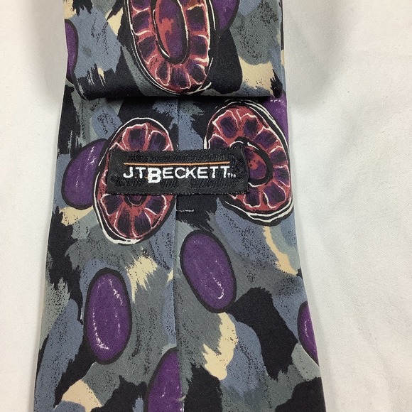 Handmade Other - JT Beckett‎ Men's Silk Neck Tie Abstract Geometric Shell Pattern Purple